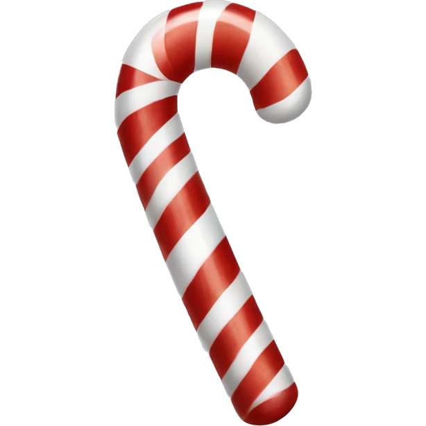 Red and white candy cane emoji