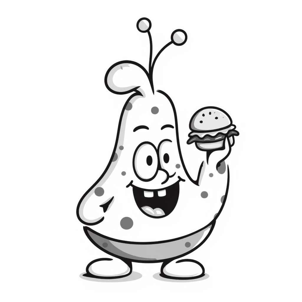 Plankton with a Krabby Patty emoji