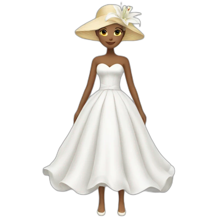 white lilly inspired dress. emoji