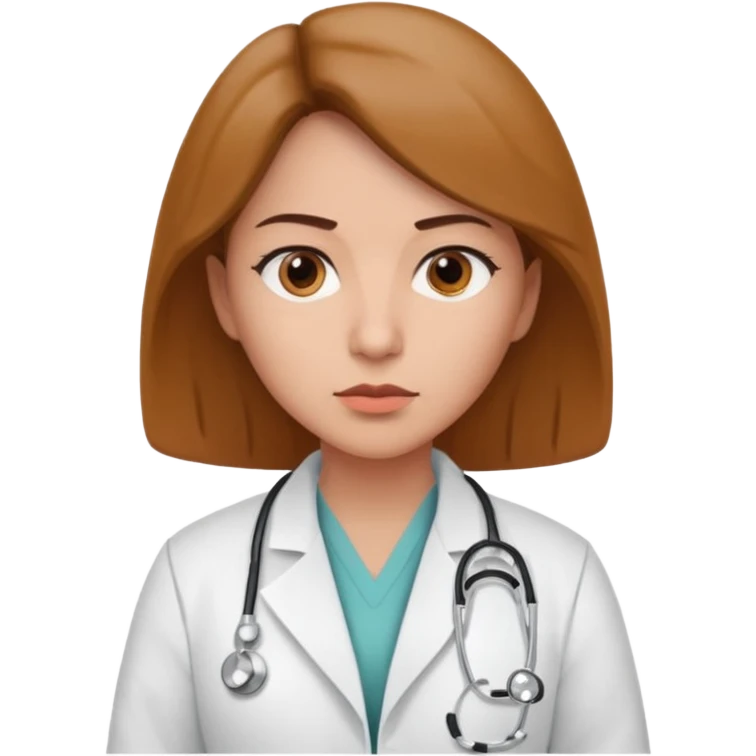 female medium skin physician, NO stethoscope around neck emoji