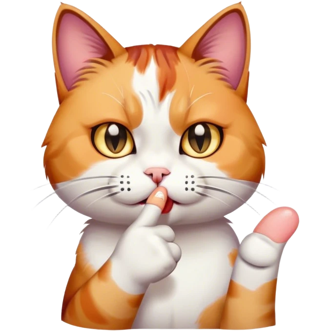 cat crying with middle finger emoji