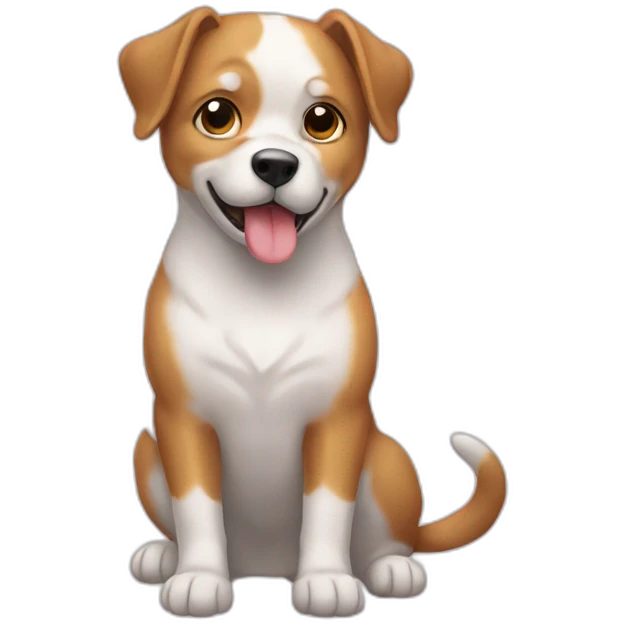 Chien sur un chat emoji