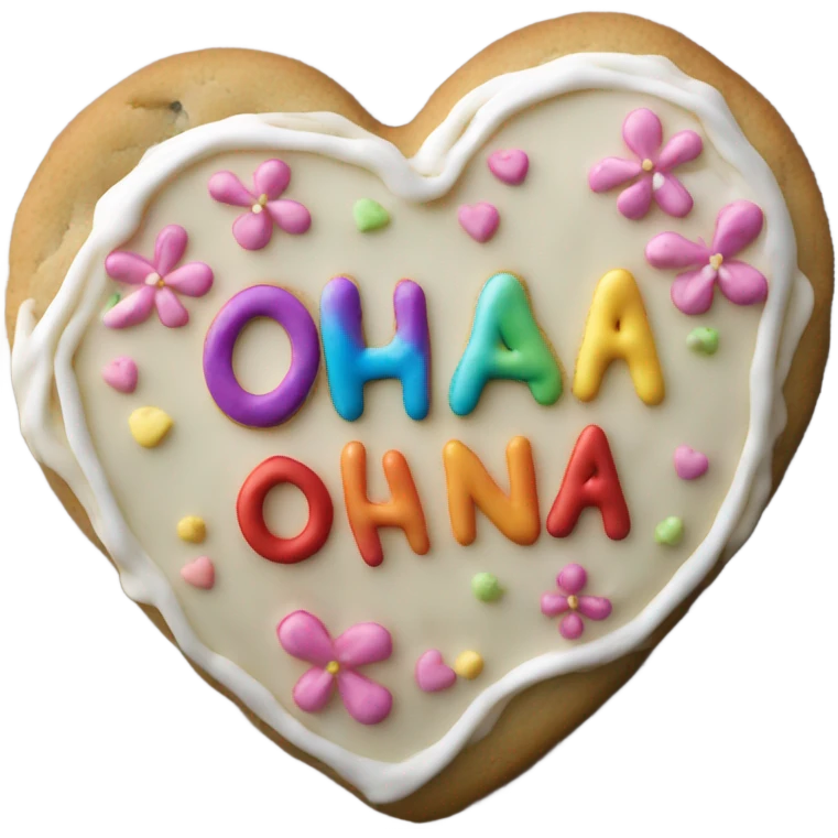 Cookie heart with ohana emoji