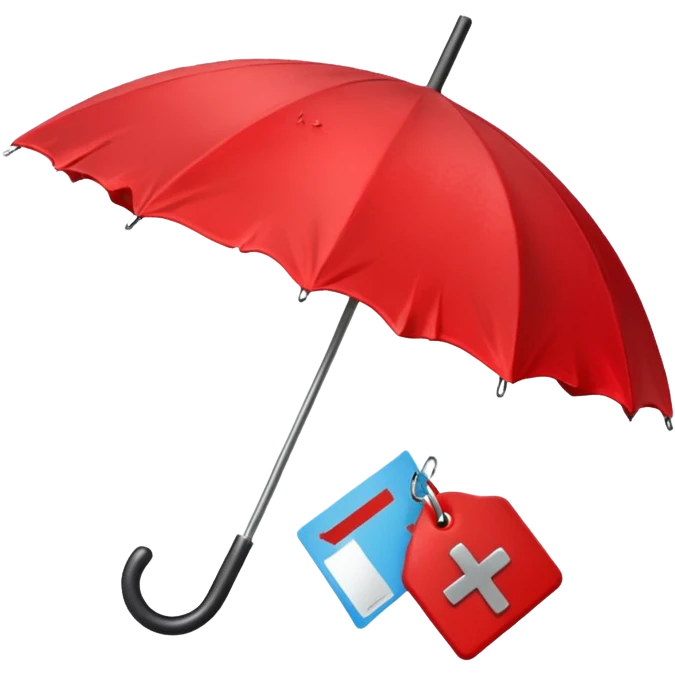 Red umbrella, Lost & Found Objects. emoji