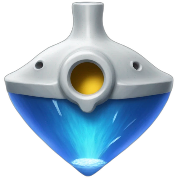 Blue ocarina of Time with a white band around the blowhole with the tirforce emoji