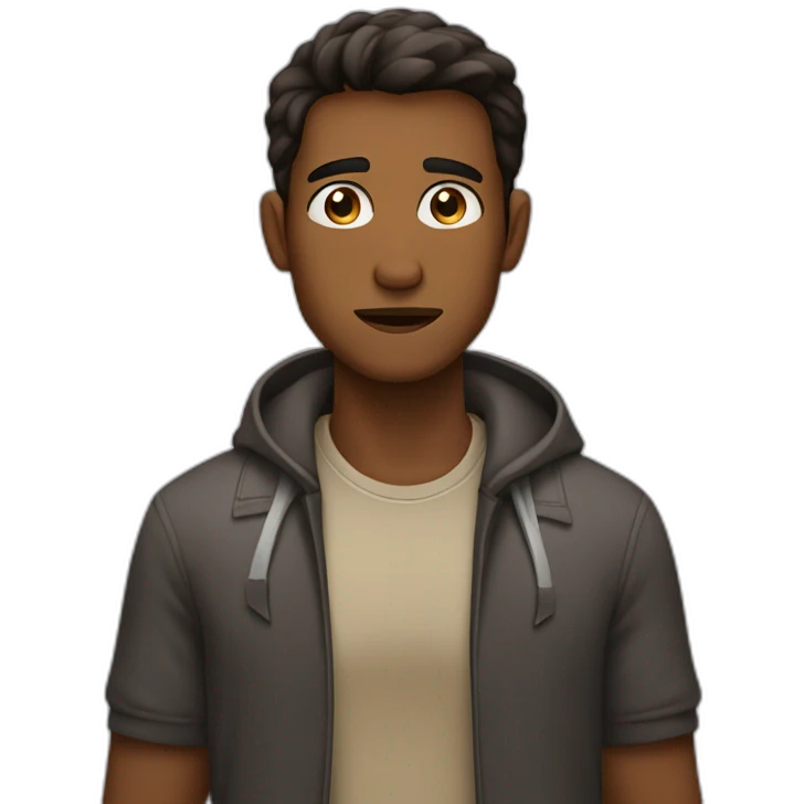 Brown skin man looking to the side with a dissapointe expression emoji