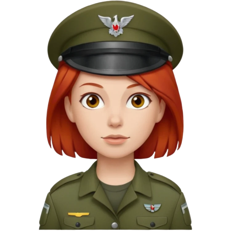 Female Soldier red hair without cap emoji