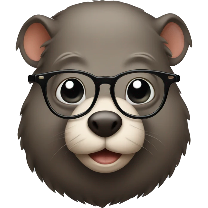 mole without fur but with glasses emoji