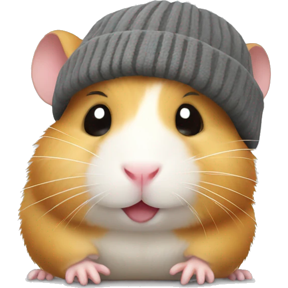 hamster wearing beanie emoji