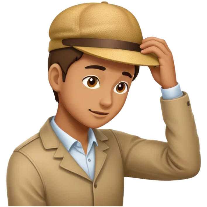 Человек снимающий шляпу наклонившись  emoji