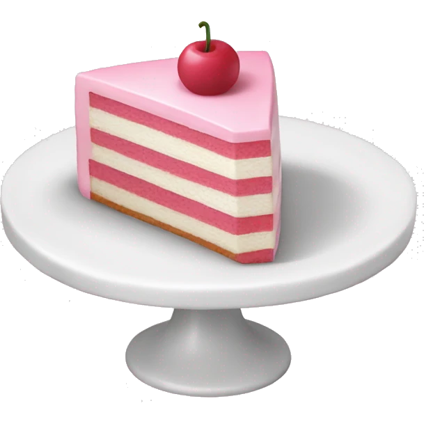 Pink and white slice a cake emoji