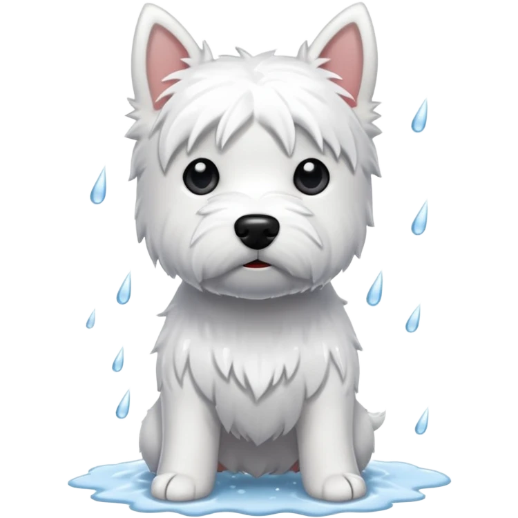 Westie dog in the rain emoji