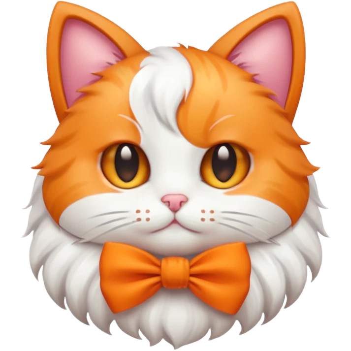 Cat with cute aesthetic bow emoji