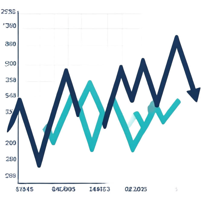 divergence chart with upward and downward trending lines emoji