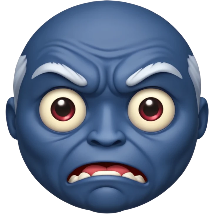 blueberry with a serious angry expression emoji