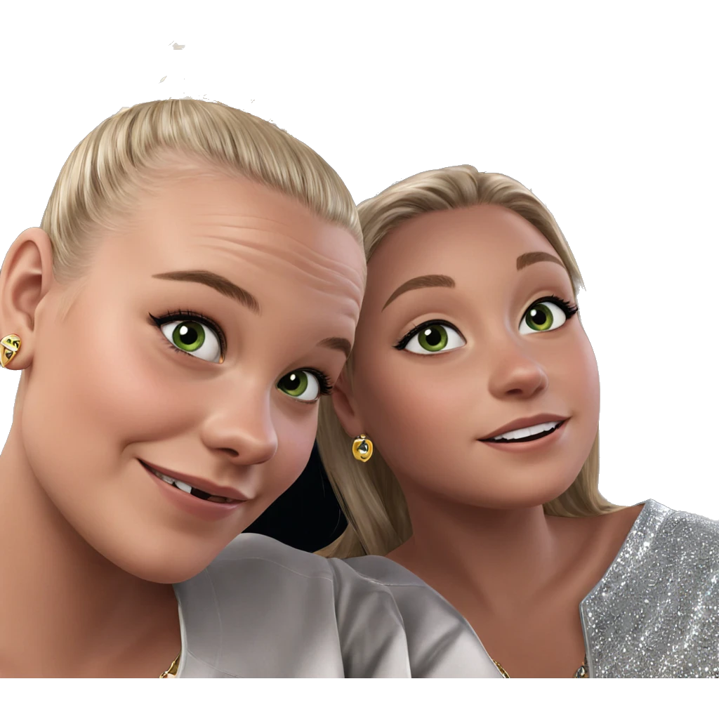 blonde girls with jewelry emoji