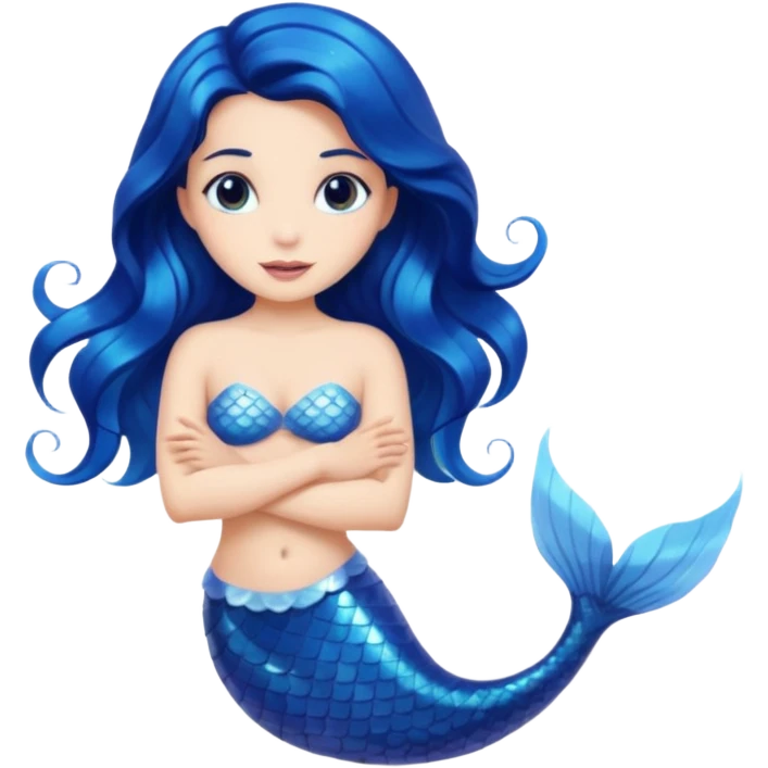 White brunette hair mermaid  emoji