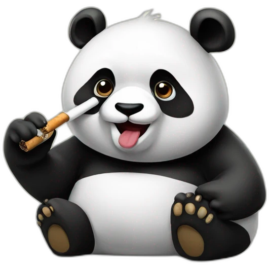 panda smoking emoji