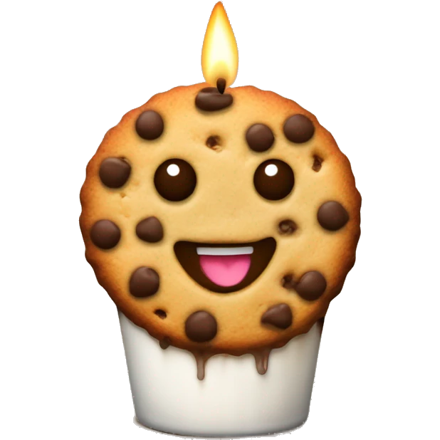 chocolate chip cookie candle emoji
