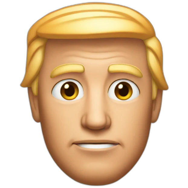 Donald trump with orangish skin emoji