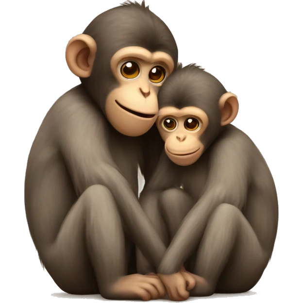 Two monkeys in love emoji
