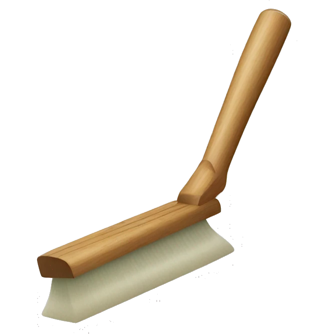 squeegee with long wooden handle emoji