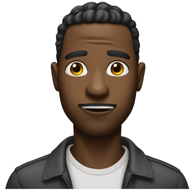 Black man making a you lying face expression  emoji