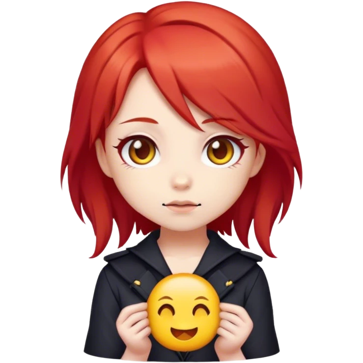chibi girl with red hair, vibe discord emoji emoji