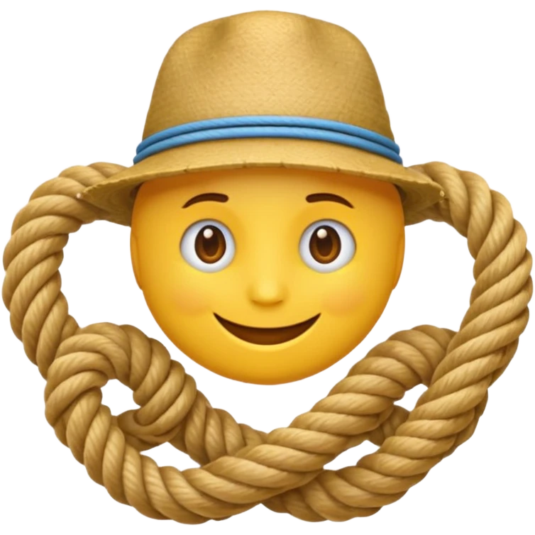 can you make a generic emoji of an individual (who works on a dock, but do not generate the dock itself) holding a rope neatly coiled in their hands? I do not want an emoji of a human person. Can it be a yellow emoji of a circular head like the original emojis? emoji