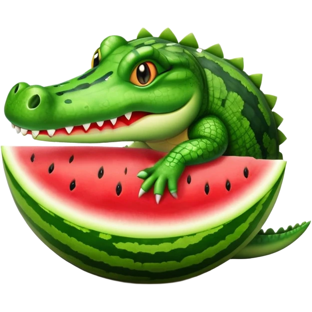 crocodile inside a watermelon emoji