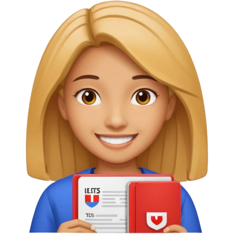 Девушка, которая в руках с результатами IELTS 7.5  emoji