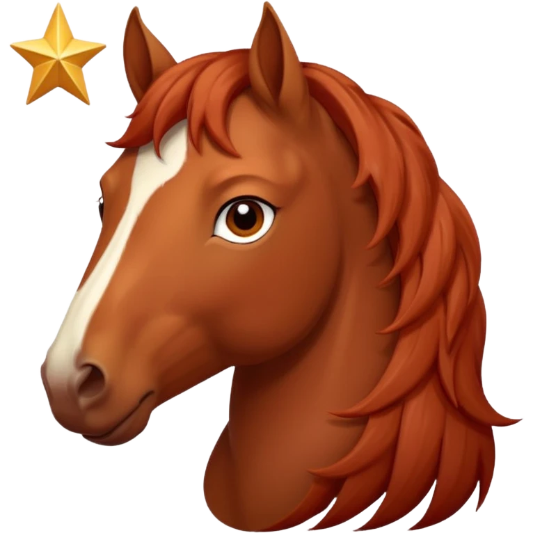 Red horse with a small star on his forehead emoji