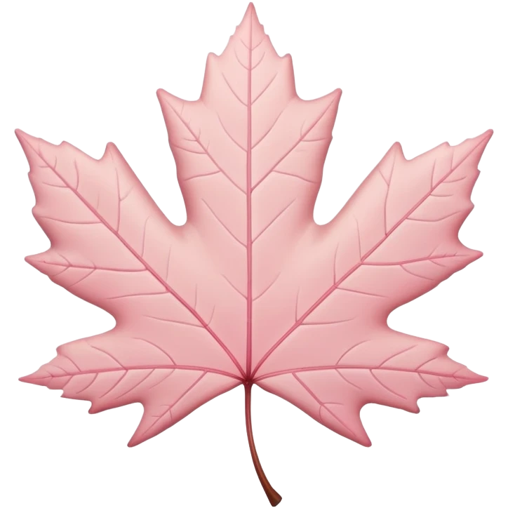 soft pastel pink maple leaf emoji