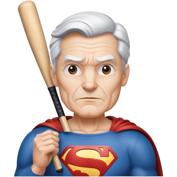 Old Superman with a baseball bat emoji