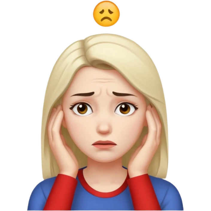 the emotional female emoji with a furrowed brow and her hand on her forehead emoji