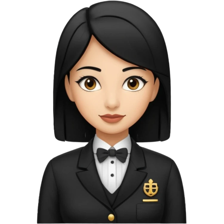 Lady hotel butler with green uniform black hair and just a lite bit brown skin and Arabic face with our hat please remove the green hat emoji