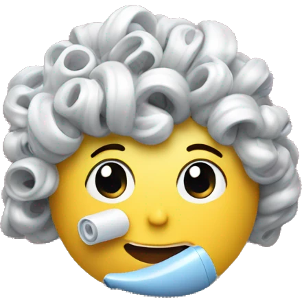 a plastic curler for hair on desk emoji