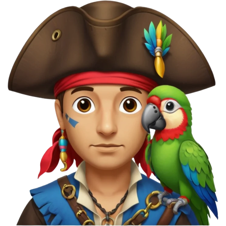 pirate and parrot emoji