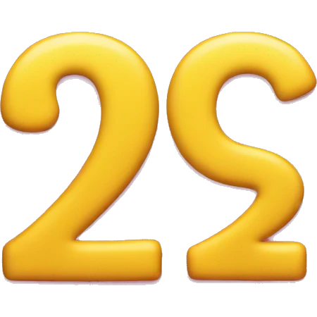 Pink Arabic number 22 with yellow background emoji