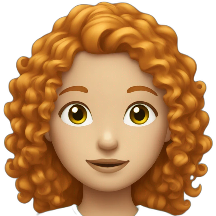 Girl with curly ginger hair and green eyes emoji