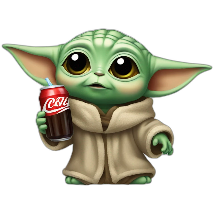 Baby yoda drinking cola emoji