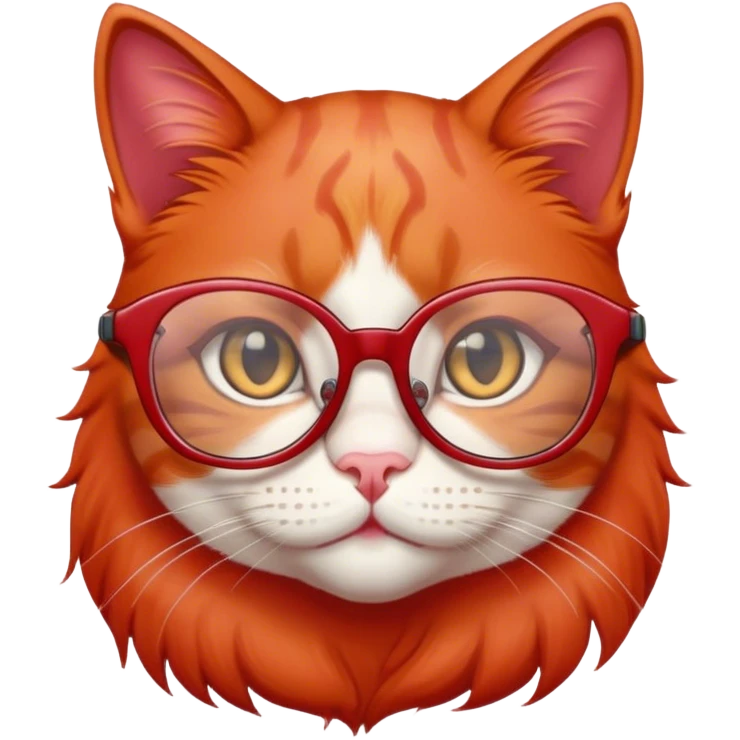 red female cat with glasses emoji