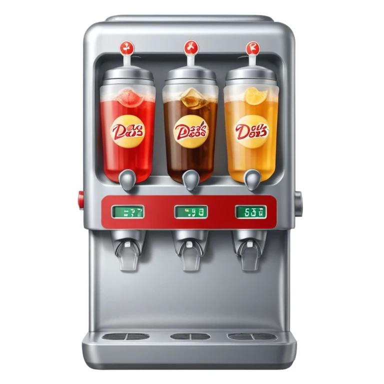 Digital soda dispenser in a fast food restaurant background  emoji