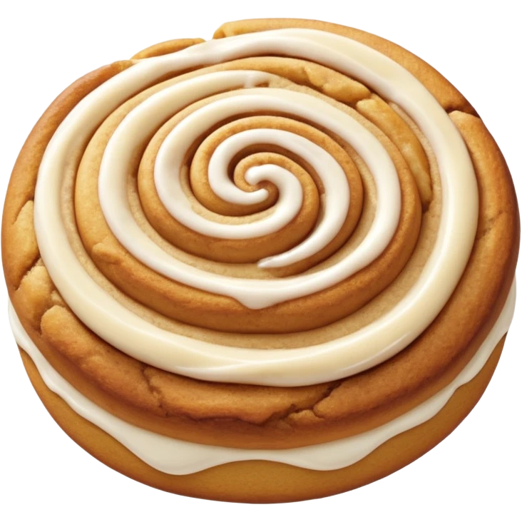 a snickerdoodle cookie that has a honeybun style swirl with cinnamon roll style icing emoji