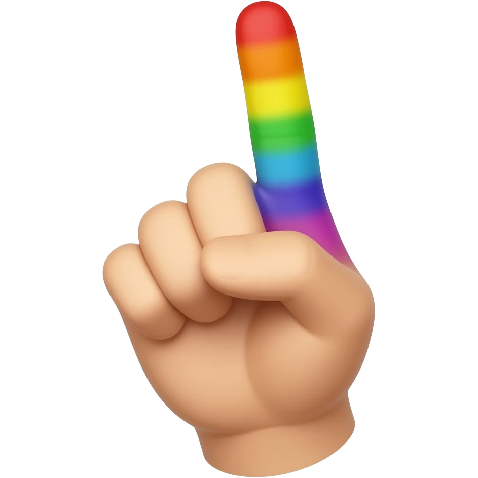 middle finger rainbow emoji
