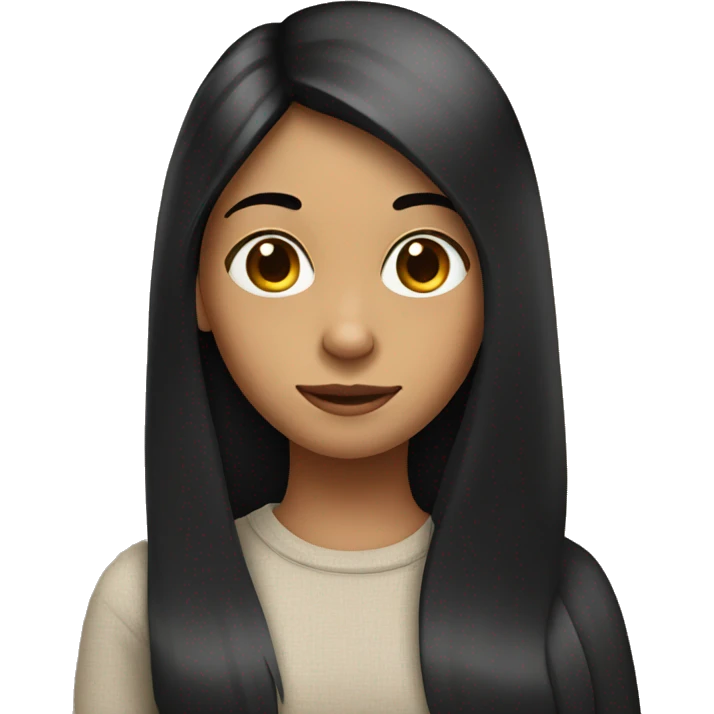 girl with dark long straight hair with monkey on her shoulder  emoji