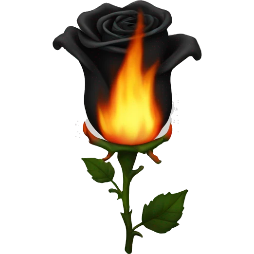 BURNING BLACK ROSE emoji