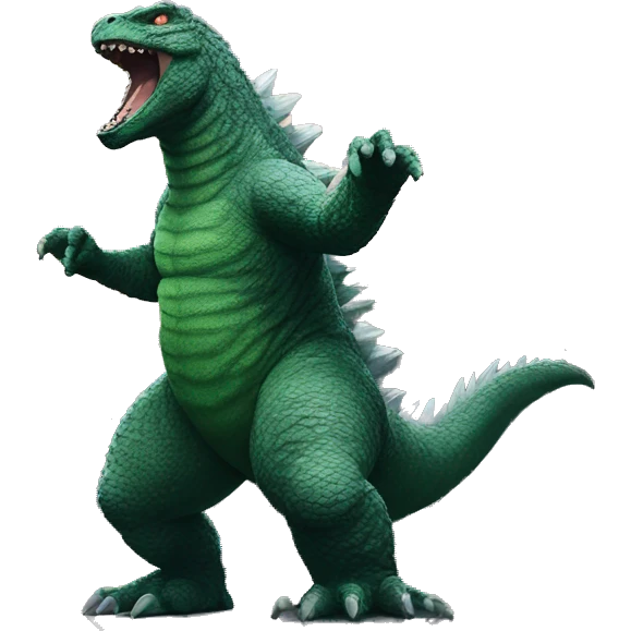 godzilla dancing on city emoji
