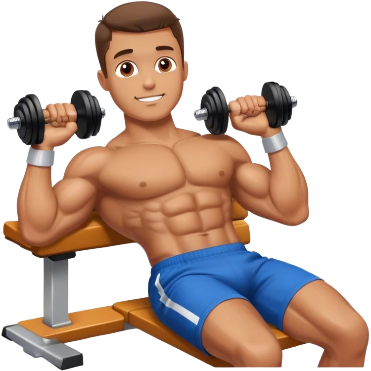 guy lying chest flyes dumbbell emoji