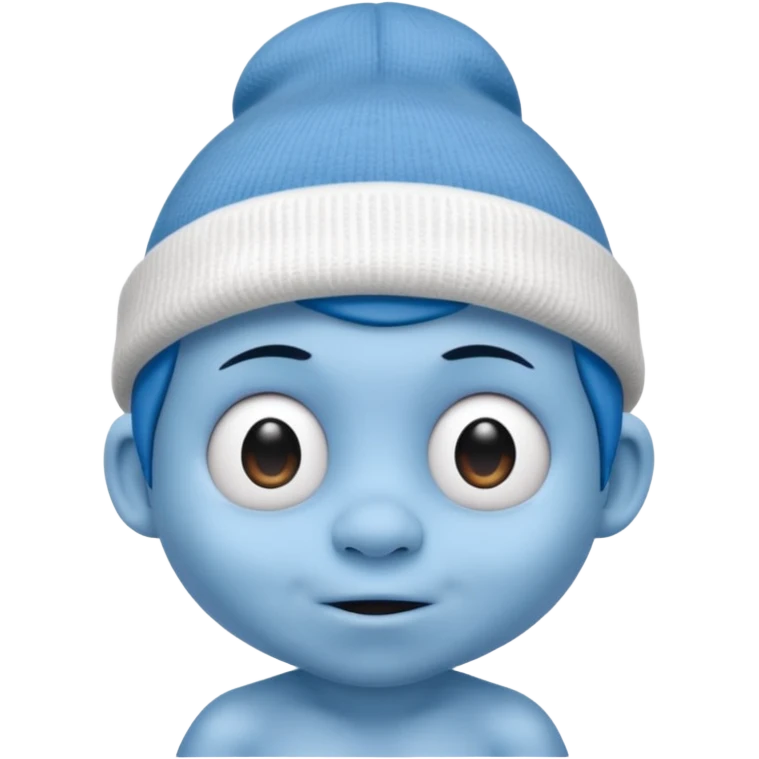 smurf white beanie no shirt emoji